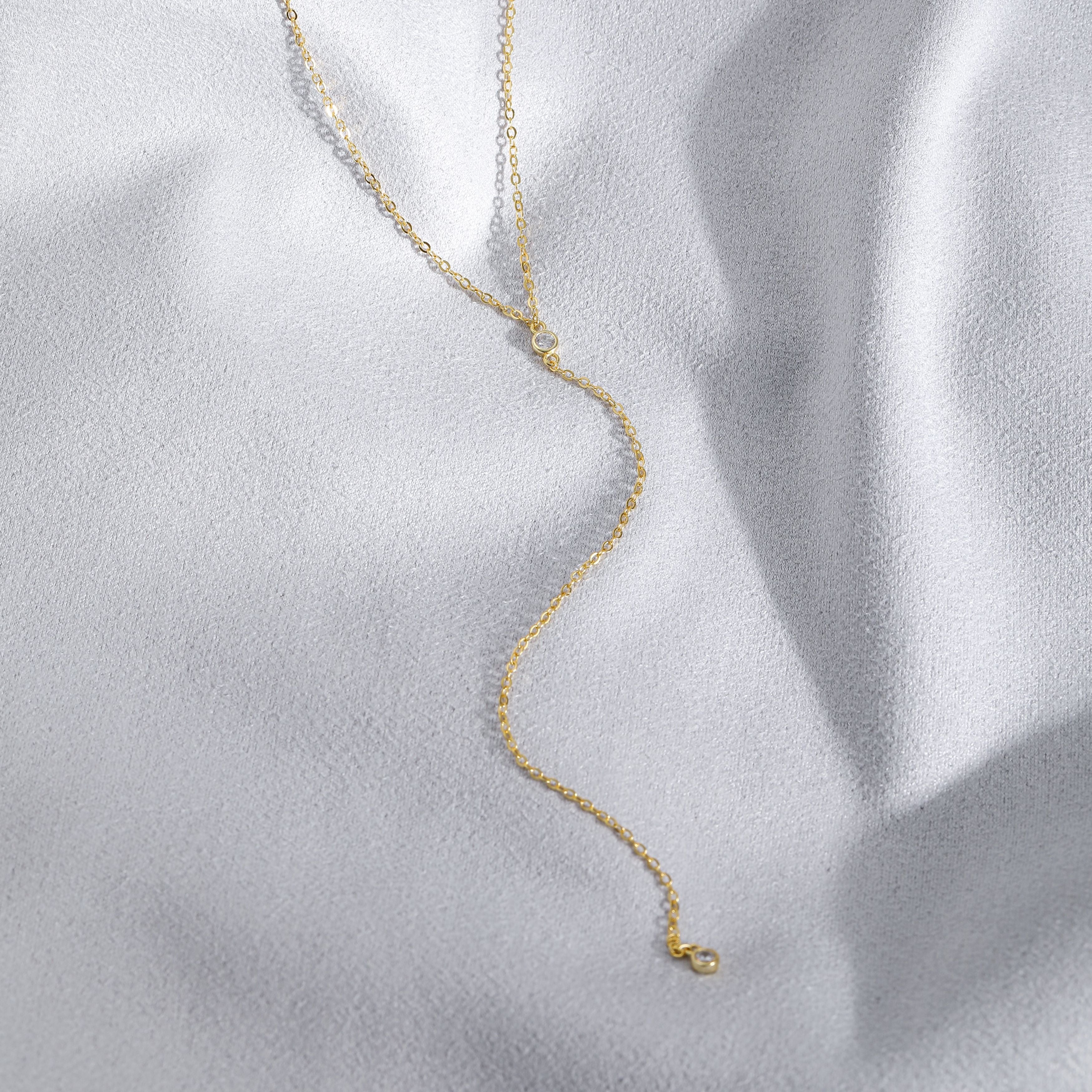 Gold Vermeil sterling silver y necklace